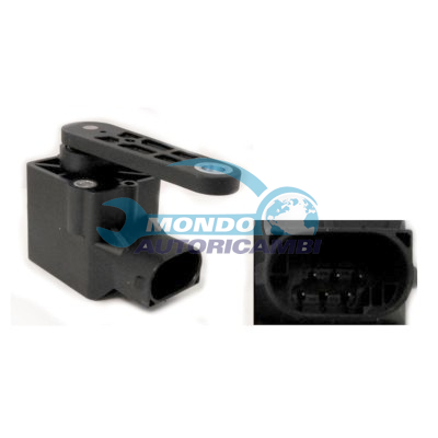 Height sensor for headlight range adjustment